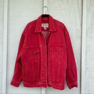vintage red denim jacket